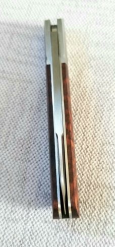 Jeffrey Mitchell Snakewood Lambsfoot Barlow, 4" closed..fluted bolsters. CPM-154..filework 