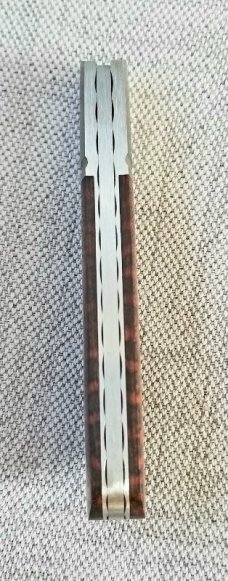 Jeffrey Mitchell Snakewood Lambsfoot Barlow, 4" closed..fluted bolsters. CPM-154..filework 