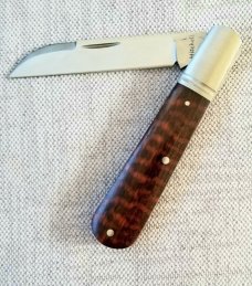 Jeffrey Mitchell Snakewood Lambsfoot Barlow, 4" closed..fluted bolsters. CPM-154..filework 
