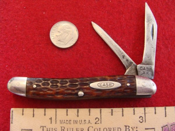 Case XX Small Premium Jack #62087? 1940-1964  with Old Red Bone Handles