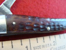 Case XX Small Premium Jack #62087? 1940-1964  with Old Red Bone Handles