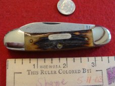 Parker Frost Cutlery Big Gun Boat Canoe "Rodgers Wostenholm England" with Burnt Stag