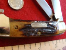 Parker Frost Cutlery Big Gun Boat Canoe "Rodgers Wostenholm England" with Burnt Stag