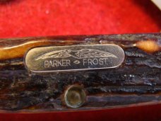 Parker Frost Cutlery Big Gun Boat Canoe "Rodgers Wostenholm England" with Burnt Stag