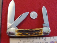 Parker Frost Cutlery Big Gun Boat Canoe "Rodgers Wostenholm England" with Burnt Stag