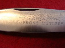 Parker Frost Cutlery Big Gun Boat Canoe "Rodgers Wostenholm England" with Burnt Stag
