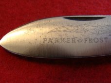Parker Frost Cutlery Big Gun Boat Canoe "Rodgers Wostenholm England" with Burnt Stag