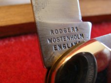 Parker Frost Cutlery Big Gun Boat Canoe "Rodgers Wostenholm England" with Burnt Stag