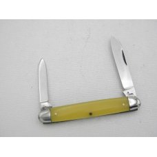 Queen Cutlery Co. #55 Sleeveboard Pen with Amber handles: 3 1/4” closed; 1958 – 1960