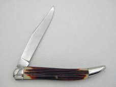 Queen Cutlery #20 Toothpick with “burnt orange” imitation Winterbottom bone:  5 ” closed, circa 1961