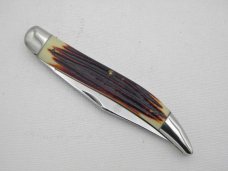 Queen Cutlery #20 Toothpick with “burnt orange” imitation Winterbottom bone:  5 ” closed, circa 1961