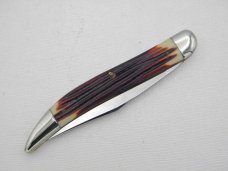 Queen Cutlery #20 Toothpick with “burnt orange” imitation Winterbottom bone:  5 ” closed, circa 1961