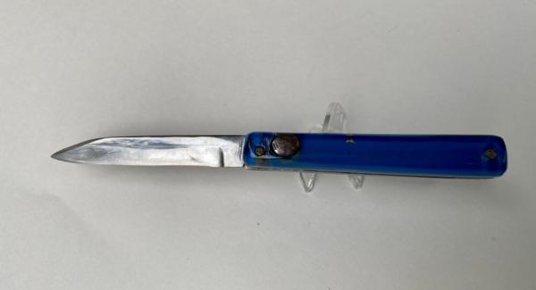  RPK 8" Blue/Clear Unique THICK Shape Russian Prison Knife UGLY