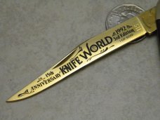 Fightn Rooster 15th Anniv. Knife World 1992 3rd Edition Horn Texas Toothpick Knife