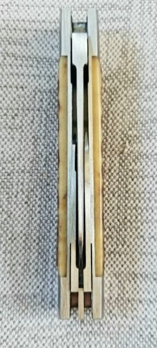 Mitchell Split Back Whittler, 4"+, cpm154,.jigged Caramel Bone..primary,coping and spear blades.