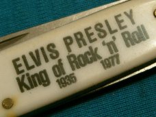 ELVIS PRESLEY KING OF ROCK N ROLL FOLDING EQUAL END JACK PEN POCKET KNIFE KNIVES OLD ADVERTISING AD
