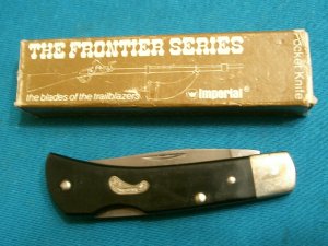 VINTAGE FRONTIER 4714 IMPERIAL USA LOCKBACK BAREHEAD FOLDING POCKET KNIFE KNIVES OLD IN BOX