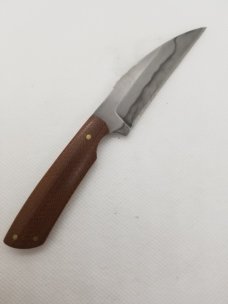 Tracy LaRock Small Fixed Blade Custom..W2 and Micarta...3" blade and 3" handle..Hamon..Kydex She.