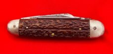 Vintage BIE CO SOLINGEN GERMANY 4-Blade Scout Pocket Knife Jigged Bone
