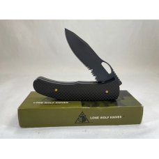 LONE WOLF KNIVES LC23670-SER Double Action Lobo Serrated Carbon Fiber Liner Lock MINT IN BOX