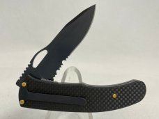 LONE WOLF KNIVES LC23670-SER Double Action Lobo Serrated Carbon Fiber Liner Lock MINT IN BOX 