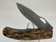LONE WOLF KNIVES LC22550-PLN Double Action Lobo Damascus Black Palm Wood Liner Lock MINT IN BOX 