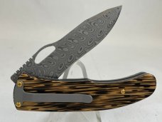 LONE WOLF KNIVES LC22550-PLN Double Action Lobo Damascus Black Palm Wood Liner Lock MINT IN BOX 