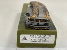 LONE WOLF KNIVES LC22550-PLN Double Action Lobo Damascus Black Palm Wood Liner Lock MINT IN BOX 