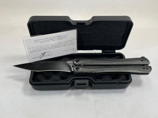2015 BROUS BLADES Black Powder Coated Balisong Butterfly (1 of 500) MINT IN BOX 2015 BROUS BLADES Black Powder Coated Balisong Butterfly (1 of 500) MINT IN BOX