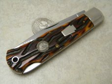 Schatt and Morgan Titusville PA Queen Bone 2007 NKM Grand Opening Lockback Knife