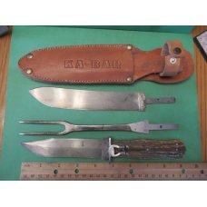 KA-Bar Stag Handle Combination Hunting Knife Set Model # 283
