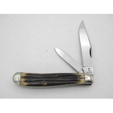 Queen Cutlery #51 Small Trapper Winterbottom bone: 3 1/2” closed, circa 1950, Q STAINLESS