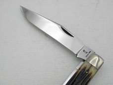 Queen Cutlery #51 Small Trapper Winterbottom bone:  3 1/2” closed, circa 1950, Q STAINLESS