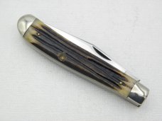 Queen Cutlery #51 Small Trapper Winterbottom bone:  3 1/2” closed, circa 1950, Q STAINLESS