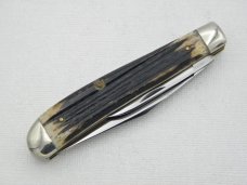 Queen Cutlery #51 Small Trapper Winterbottom bone:  3 1/2” closed, circa 1950, Q STAINLESS