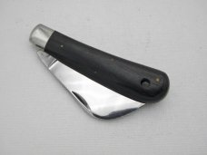 Queen Steel Hawk Bill Pruner #1:, 4 1/8” closed, 1958 - 1960, stainless steel blade with Q STEEL