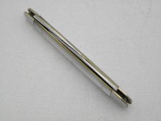Queen Cutlery Co. #4 Sleeveboard Pen  in Pearl: 3 5/16” closed; early 1950s, Q STAINLESS
