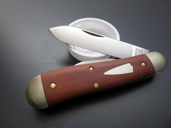 Great Eastern Cutlery #56 Dog Leg Jack 2-Blade Natural Canvas Micarta GEC 562218 Great Eastern Cutlery #56 Dog Leg Jack 2-Blade Natural Canvas Micarta GEC 562218