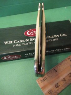 Case XX 2007 Burnt Oatmeal Bone Handle Arrowhead Shield Copperlock Pattern # 61549L SS