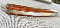 Bobby Toole Custom Native Knife, crosscut micarta, CPM-154 ,4", fluted integral bolsters,coa&pouch 