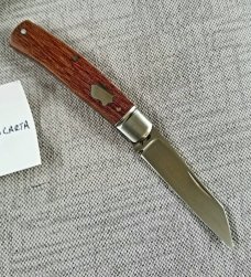 Bobby Toole Custom Native Knife, crosscut micarta, CPM-154 ,4", fluted integral bolsters,coa&pouch 