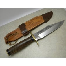 Custom Charles Douglas quotBuckerquot Gascon Zebra Wood Fixed Blade Sheath Knife