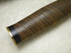 Custom Charles Douglas "Bucker" Gascon Zebra Wood Fixed Blade Sheath Knife 