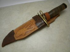 Custom Charles Douglas "Bucker" Gascon Zebra Wood Fixed Blade Sheath Knife 