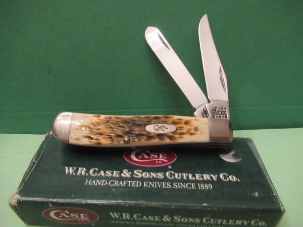 Case XX 2001 Amber Bone Mini Trapper Pattern # 6207 SS Case XX 2001 Amber Bone Mini Trapper Pattern # 6207 SS