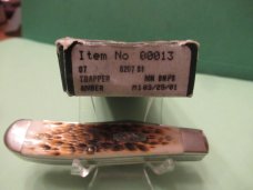 Case XX 2001 Amber Bone Mini Trapper Pattern # 6207 SS 