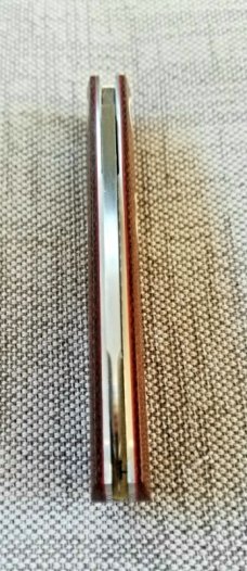 Willem Steenkamp Modern Barlow..3.75" ..Rwl34..natural micarta scales w/Westy shields.slip and pouch