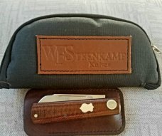Willem Steenkamp Modern Barlow..3.75" ..Rwl34..natural micarta scales w/Westy shields.slip and pouch