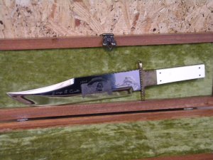Custom Harvey McBurnette Ivory 100th Year of Custer's Last Stand Fixed Blade Bowie Knife