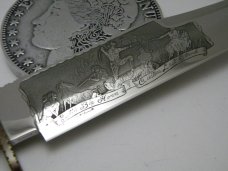 Custom Harvey McBurnette Ivory 100th Year of Custer's Last Stand Fixed Blade Bowie Knife